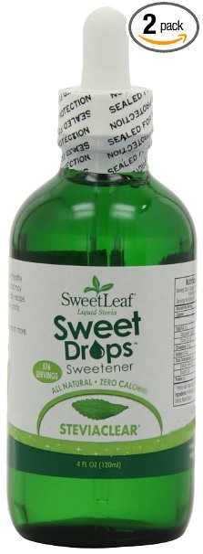 SweetLeaf Sweet Drops Liquid Stevia Sweetener, SteviaClear, 4 Ounce (Pack of 2)