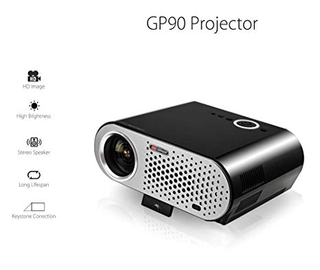 GP90 Portable Projector LED LCD 3200 Lumens 1280*800 Support 1080P HDMI USB Input
