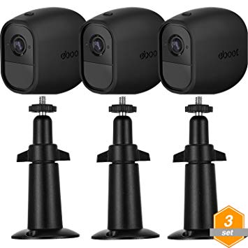 Gejoy Adjustable Metal Security Mount Outdoor Indoor Bracket and Silicone Cover Skins Protective Case for Arlo Pro, Arlo Pro 2 Wireless Camera, 3 Set (Black)