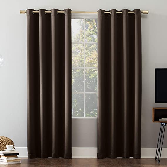 Sun Zero Oslo Theater Grade Extreme 100% Blackout Grommet Curtain Panel, 52" X 84", Cocoa