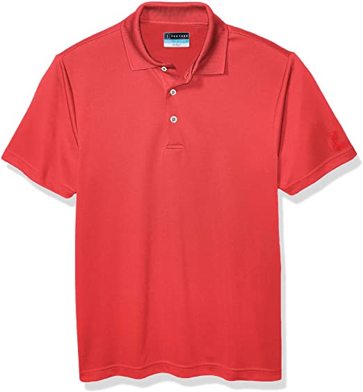 PGA TOUR Men's Airflux Short Sleeve Solid Polo-Shirts