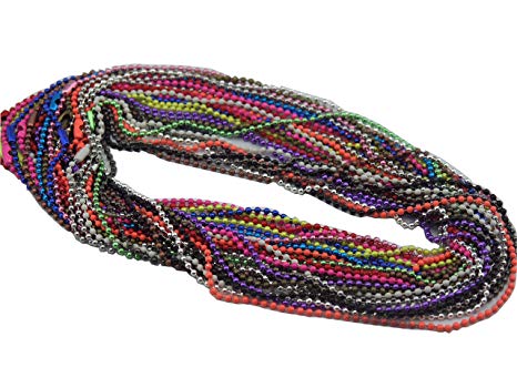 20pcs Mixed Colors 28''/70cm Ball Chain Necklace 2.4mm Beads--more than 15 Colors Available