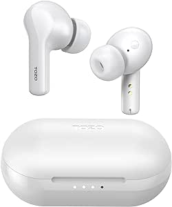 TOZO A2 Mini Wireless Earbuds Bluetooth 5.3 in Ear Light-Weight Headphones Built-in Microphone, IPX5 Waterproof, Immersive Premium Sound Long Distance Connection Headset with Charging Case, White