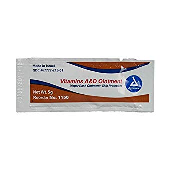 Dynarex Vitamins A & D Ointment, 5g Foil Packs, Pack of 144