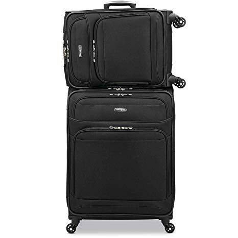 Samsonite StackIt 2 Piece Softside Spinner Carry On Luggage Set Black 20 Inch