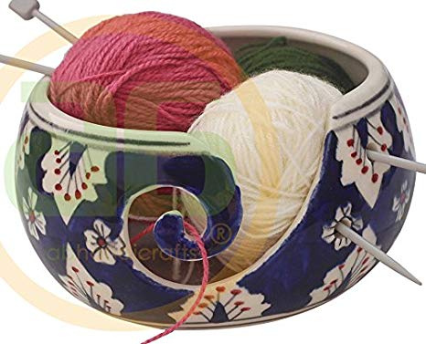 Black Friday Deals Cyber Monday Deals - Ceramic Yarn Bowl for Knitting, Crochet for Moms - Beautiful Gift on All Occasions. A Perfect Gift for Moms and Grandmothers (Big Yarn_22)