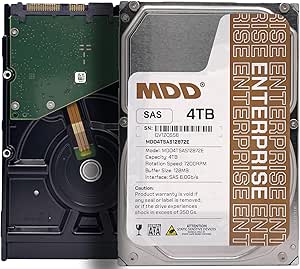 MDD MAXDIGITALDATA 4TB 7200RPM 128MB Cache SAS 12Gb/s 3.5inch Internal Enterprise Hard Drive (MD4TSAS12872E) - [ Not a SATA HDD ] (Renewed)