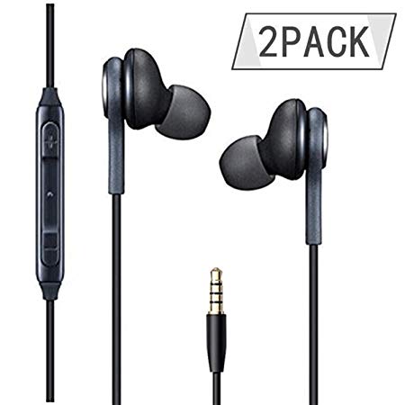 Earphones/Earbuds/Headphones 2Pack Black Compatible Galaxy S9/S9  S8/S8  Note8 in-Ear Headphones Remote   Mic Hands-Free Earphones