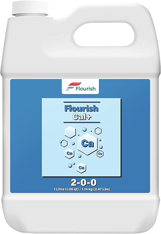 Cal-Mag Plus Plant Supplement Liquid - 2nd Gen Flourish Cal Mag Plus Nutrient Concentrated Blend of Calcium & Magnesium, Add to Water Or Use As A Spray, 2-0-0 NPK,1-Liter