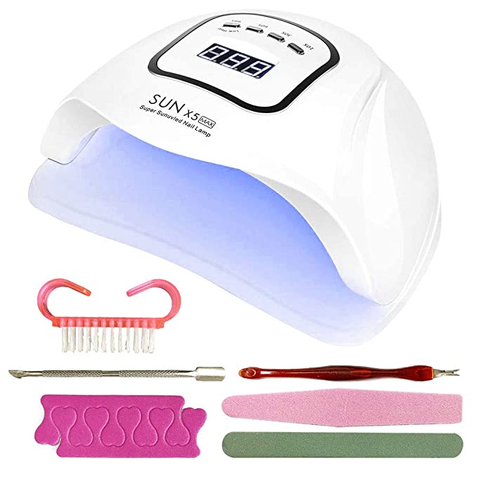 Gel LED UV Nail Lamp 80W 45 LED Nail Dryer UV Light for Gel Nail Polish with 4 Timer Setting, Automatic Senor for Gel Nails and Toe Nail Curing