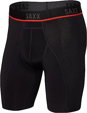 SAXX Men's Underwear Long Leg Boxer Briefs – KINETIC Light-Compression Mesh Long Leg Boxer Briefs with Built-in Pouch Support