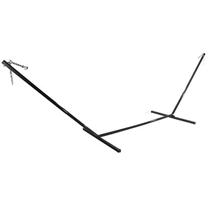 Sunnydaze 15 Foot Hammock Stand with Heavy-Duty Steel Beam Construction, 2 Person, 400 Pound Capacity, Black