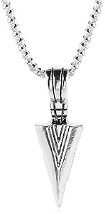 Men's Necklace Stainless Steel Bone Chain Necklace Hip Hop Cool Spearhead Pendant Necklace Fashion Jewelry Gifts for Birthday Valentine's Day Father's Day Christmas