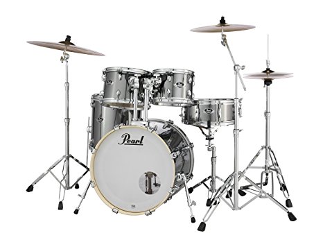 Pearl EXX705N/C21 Export 5 Pieces Drum Set with 830-Series Hardware Pack, Smokey Chrome