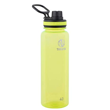 Takeya 50285 Tritan Sports Water Bottle with Spout Lid, 40 oz, Wild Lime