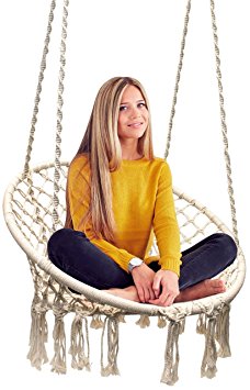 Sorbus Hammock Chair Macrame Swing, 265 Pound Capacity, Perfect for Indoor/Outdoor Home, Patio, Deck, Yard, Garden