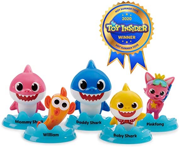 WowWee Pinkfong Baby Shark Official 5-Figure Pack - Baby Shark and Friends