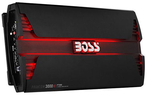 BOSS AUDIO PT3000 Phantom 3000-Watt Full Range, Class A/B 2 to 8 Ohm Stable 2 Channel Amplifier with Remote Subwoofer Level Control