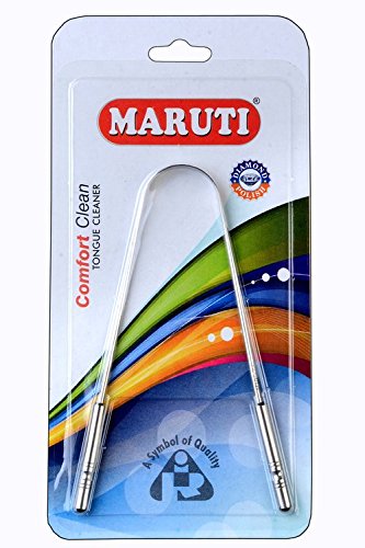 Indian Fancy 100% Stainless Steel Tongue Scraper Heavy Duty Surgical Grade Tongue Cleaner Antimicrobial & Bacteria Inhibiting Tongue Cleaner For Optimal Oral Hygiene, Fresh Breath & Healthy Mouth Care