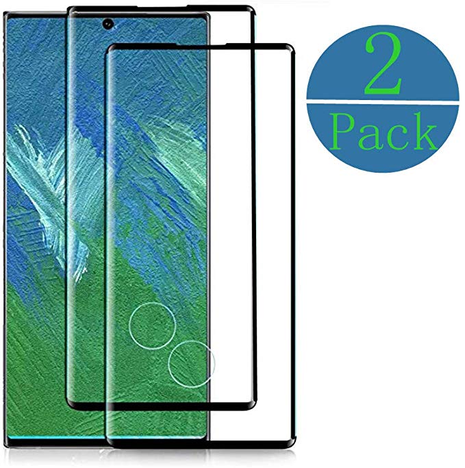 [2Pack] Samsung Galaxy Note 10  /Note 10 Plus Screen Protector, Tempered Glass Anti-Scratch, Bubble Free and Case Friendly, 3D Curved Edge, Screen Protector Compatible Note 10  /Note 10 Plus