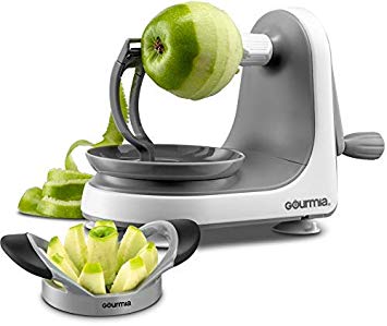 Gourmia GMS9330 Apple Peeler, Corer and Slicer – Suction Non Slip Counter Grips - Automatic Hand Crank - Ultra Sharp Stainless Steel Blades - BPA Free – Peels, Cores and Cuts in Seconds