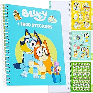 Bluey Sticker Book for Kids with 28 Sticker Sheets Over 1000 Stickers for Scrapbooking Art Activity Set Gifts for Kids