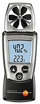 Testo 410-2 Digital Pocket Vane Anemometer, 0.4 to 20 m/s Velocity, -10 to +50° C Temperature, 0 to 100% RH