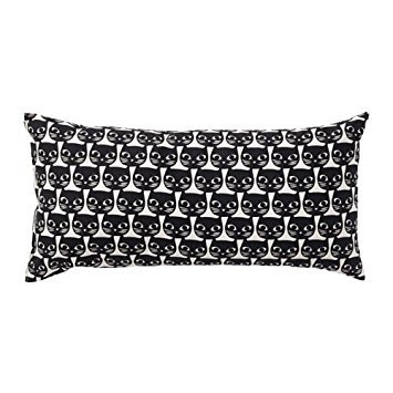 Ikea Black White Cat Pillow Cushion Cotton 12 X 24"
