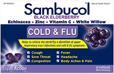 Sambucol black elderberry cold & flu syrup, 24 Count