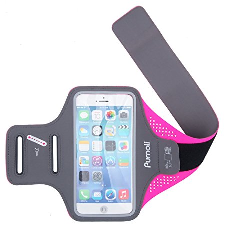 Sports Running Armband Pumoli Water Resistant Arm Bands Mobile Phone Armband Arm Strap for Hiking Gym Jogging Fitness with Fingerprint Touch Supported for iphone 7 Plus Holder 5.50in