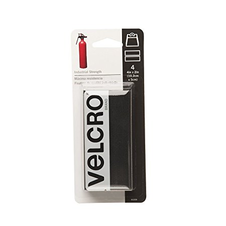 VELCRO Brand - Industrial Strength Fasteners, 2" x 4" Strips, 4 Sets, Black
