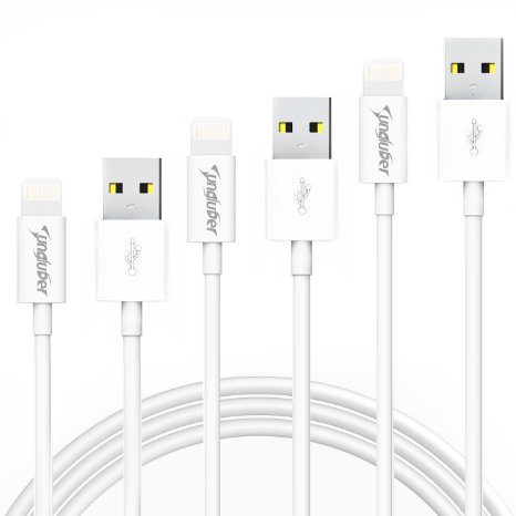 Sungluber iphone Cable 3Pack 3Ft 6Ft 10Ft 8Pin Lightning Cable Charging USB Data Sync Cable for iPhone 6/6s/6 Plus/5/5c/5s iPad 4 Mini Air iPod