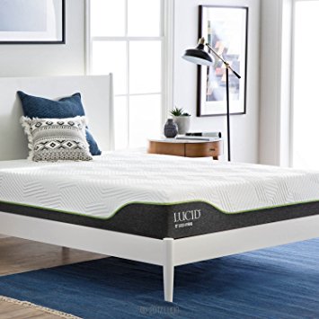 LUCID 10 Inch King Latex Hybrid Mattress - Cooling Gel Memory Foam - Responsive Latex Layer - Adaptable - Premium Support - Durable Steel Coils