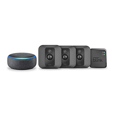 Blink XT Home Security Camera System - 3 Camera Kit with Echo Dot (3rd Gen)