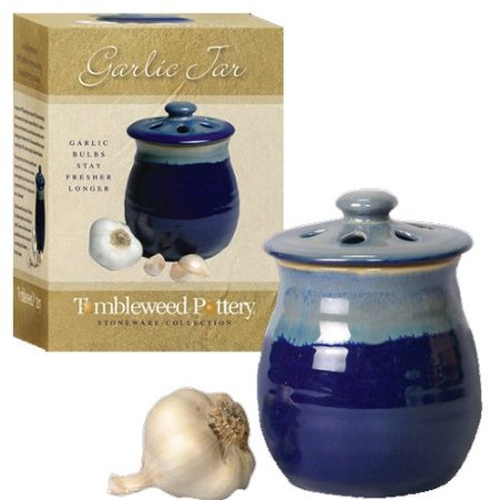 Tumbleweed Pottery Garlic Clove Canister Keeper with Vented Lid
