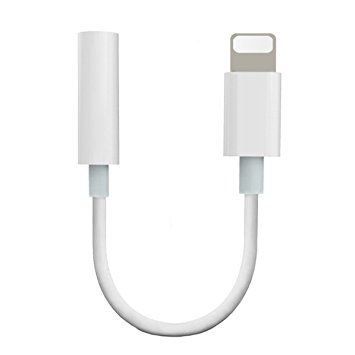 Lightning Adapter, Bkayp Lightning to 3.5 mm Headphone Jack Cable Aux Audio Adapter for iPhone X / 8 / 8 Plus / 7 / 7 Plus (White)