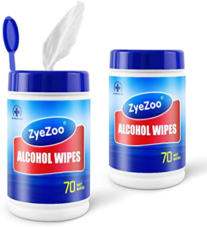 ZyeZoo Alcohol Cleaning Wipes 70 Count, Disposable Alcohol Wipes, Portable Wet Wipes, Hands Wipes for Home Daily Use Cleaning Supplies