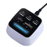 Vandesail Superspeed 3 Ports USB 20 Hub and 4 Ports Multiple Card Reader Mini Port Adapter For Notebook  Laptop  SD  TF MS and M2 Cards All In One Pro Duo