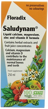 Floradix Saludynam Liquid Calcium/ Magnesium/ Zinc and Vitamin D Formula 250ml