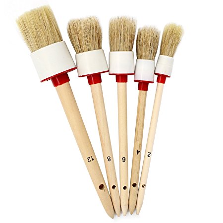 Proteove Natural Boar Hair Detail Brush, Detailing Brush Set for Cleaning Weels, Interior, Exterior, Leather