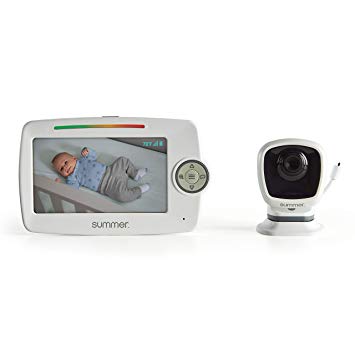 Summer Lookout 5" LCD Video Baby Monitor - Digital Zoom, 1000ft Range, Two-Way Audio, Night Vision, Temperature Display, and No-Hole Wall Mount