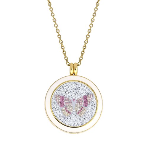 Mothers Day Gift Opps Design No Glass New Fashion Locket Stainless Steel Magnetic Gold Plated Pendant Necklace with Not Easy Broken Chain