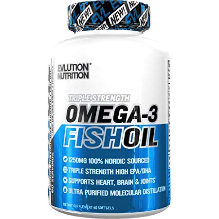 Evlution Nutrition Omega 3 Fish Oil 1250mg - 60 Servings