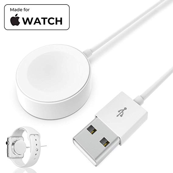 Vidgoo Wireless Smart Watch Charger for Apple Watch MFi Certified Charging Cord iWatch Magnetic Wireless Charging Pad for 44mm/42mm/40mm/38mm iWatch Series 4 3 2 1 (Wireless Smart Watch Charger)