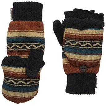 Muk Luks Men's Muk Luks Men's Fingerless Flip Mittens-copper