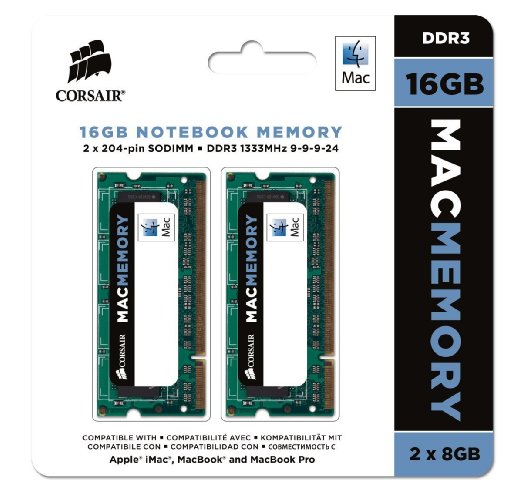 Corsair Apple Certified 16GB (2x8GB)  DDR3 1333 MHz (PC3 10666) Laptop Memory