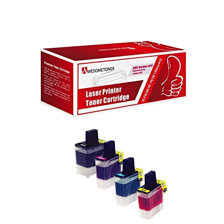 Awesometoner Generic Compatible Ink Cartridge Replacement for Brother LC41 ( 4-Pack )