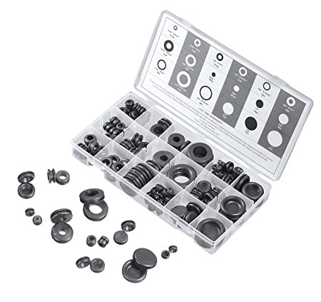 JawayTool 125pc Rubber Grommets Kit & Plug Wire Ring Assortment Set Electrical Gasket Tools