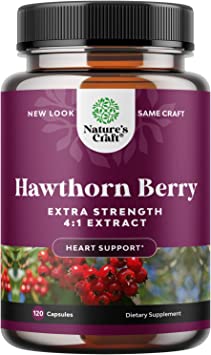 Extra Strength Hawthorn Berry Capsules - 1330mg 4:1 Hawthorn Extract Heart Health Supplement for High Pressure and Cholesterol - Non-GMO Hawthorn Berry Extract Polyphenol Supplement for Men and Women