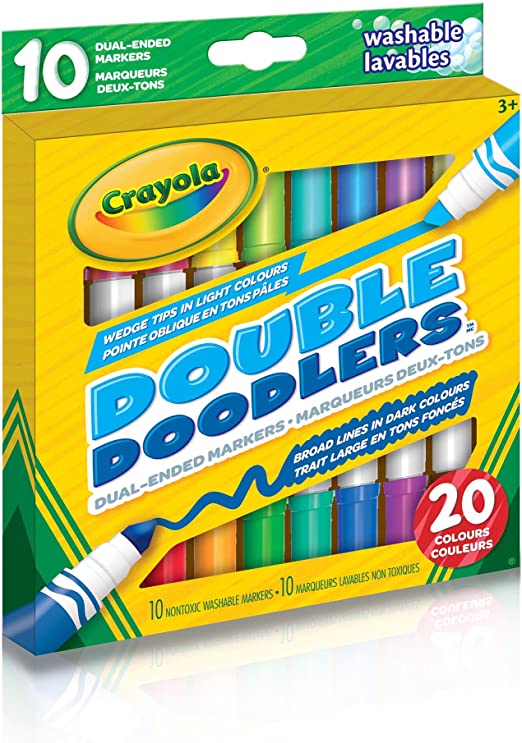 Crayola Colouring Broad Line Double Doodlers Markers 10 Count Arts & Crafts